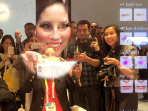 Panasonic Smart Mirror http://recode.net/2015/01/06/ces-snapshot-new-make-up-and-a-mustache-with-panasonic-smart-mirror/